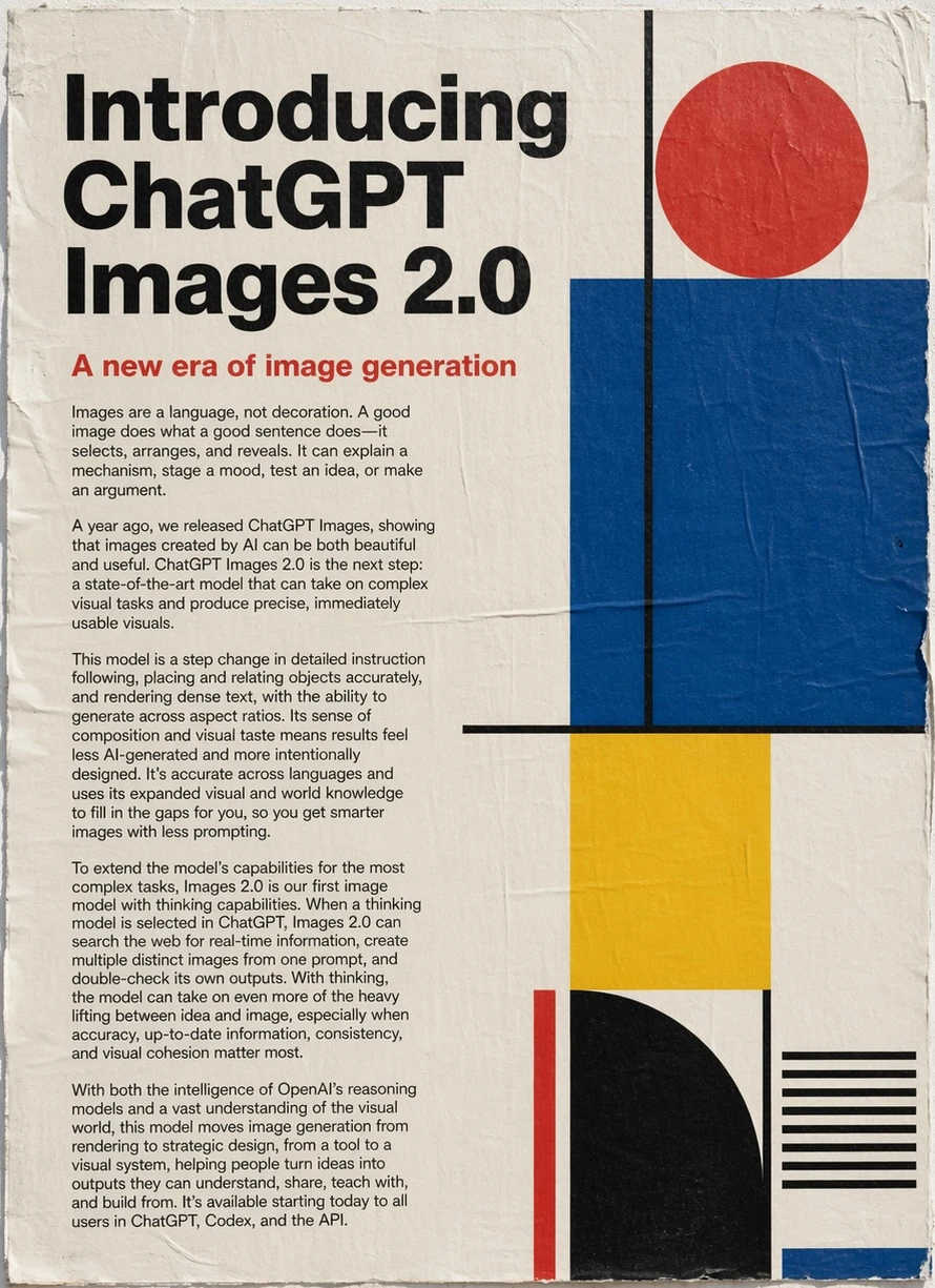 Editorial poster generated with ChatGPT Images 2.0 (GPT Image 2) demonstrating layout control and typography